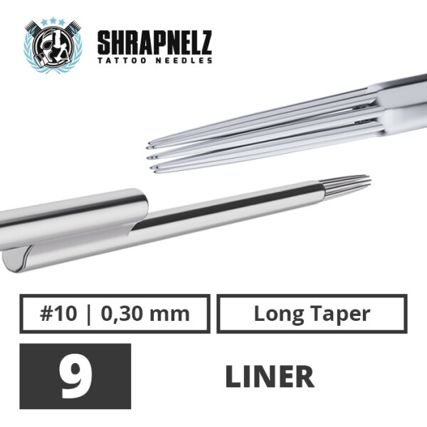 THE INKED ARMY - Shrapnelz Tattoo Needles - 9 Liner -  0,30 - LT