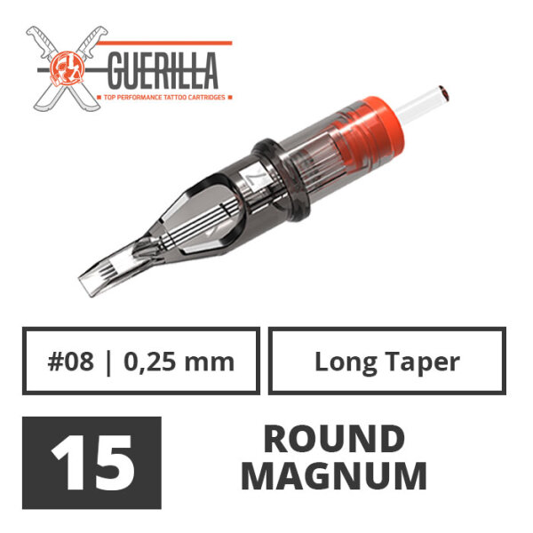 THE INKED ARMY - Guerilla Tattoo Cartridges - 15 Round Magnum 0,25 mm LT - 20 pcs