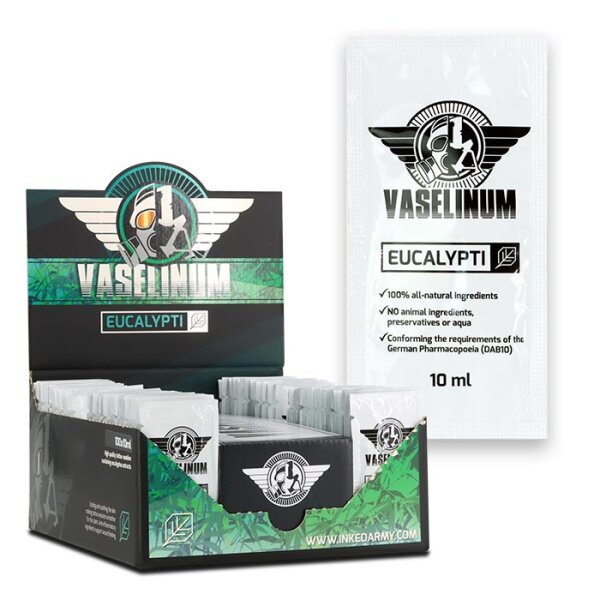 THE INKED ARMY - Vaselinum Eucalypti 10 ml Sachet - Tattoo Aftercare - mit Eukalyptus Öl - 100 Stück